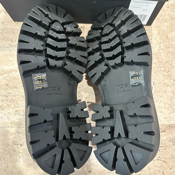 NEW Maje Leather Platform Coin Loafers White size 38/ 7.5 - Picture 10 of 10